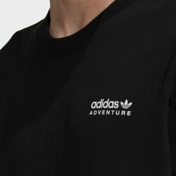 adidas Originals Adventure Mountain Back Men's T-shirt Black White - Picture 7 of 9